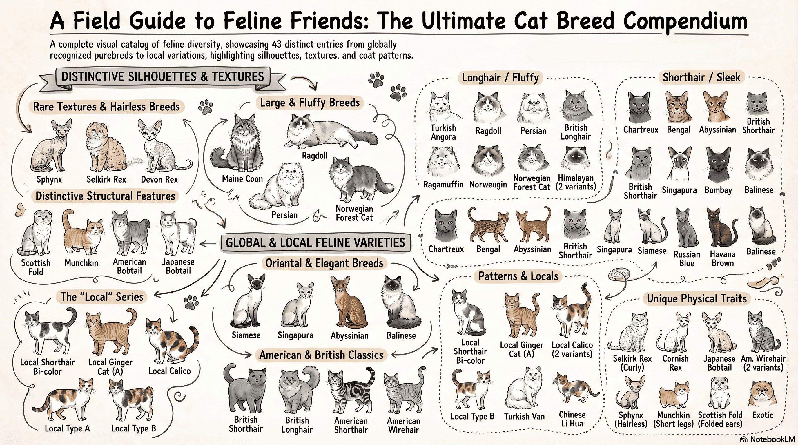 Illustrated feline breed guide