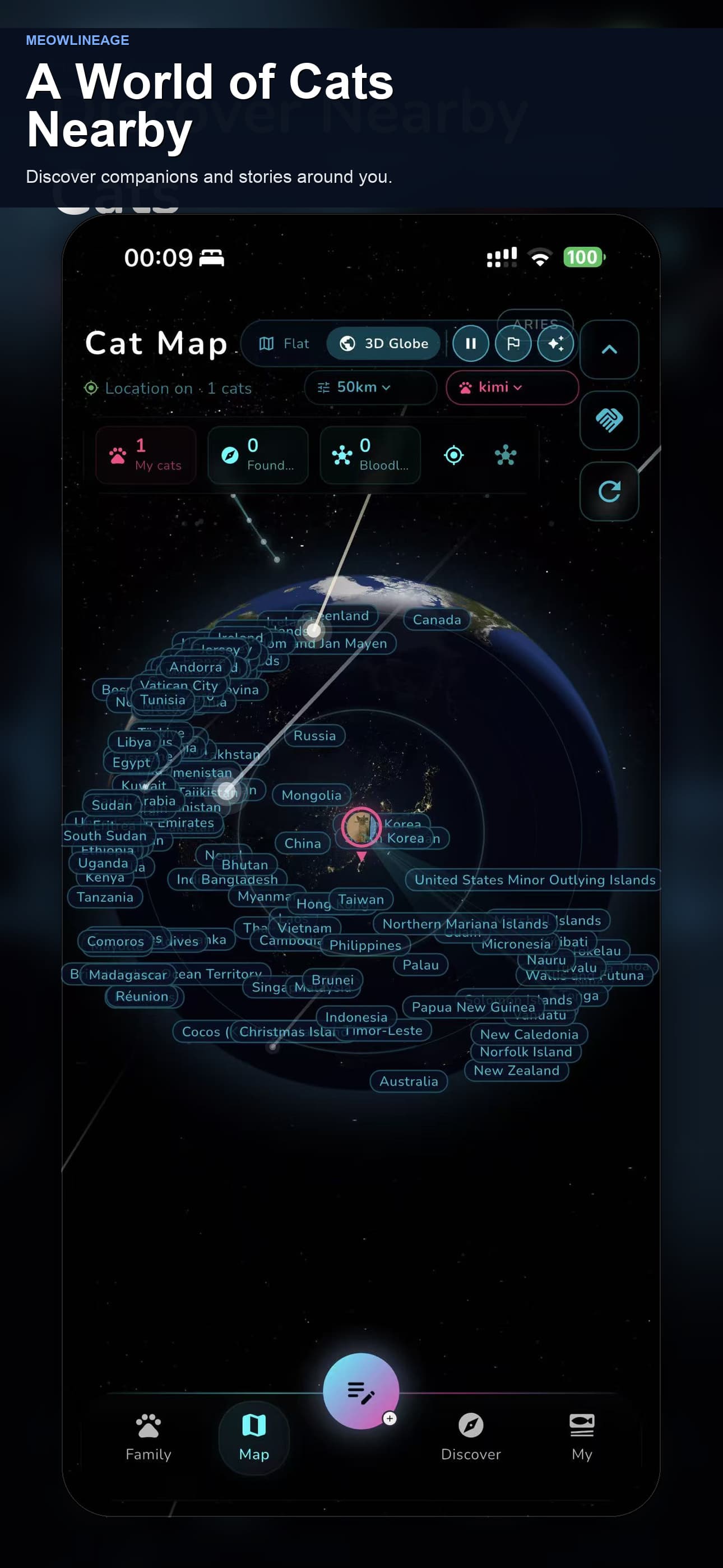 Nearby cats map preview